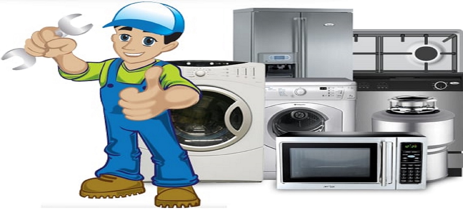 Appliance repair technician at work